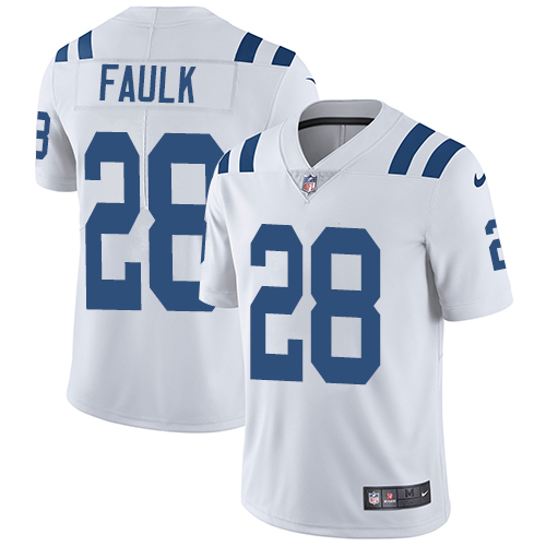 Indianapolis Colts 28 Limited Marshall Faulk White Nike NFL Road Youth Vapor Untouchable jerseys
